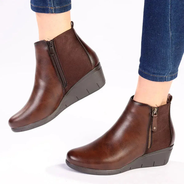 Pierre Cardin Polyana Wedge Ankle Bootie - Brown