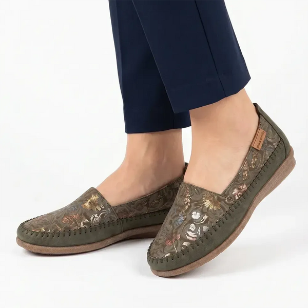 Pierre Cardin Riviera 15 Loafer - Olive Floral