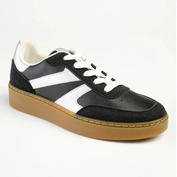 Pierre Cardin Rumba 2 Ladies Lace Up Sneaker - Black / Silver