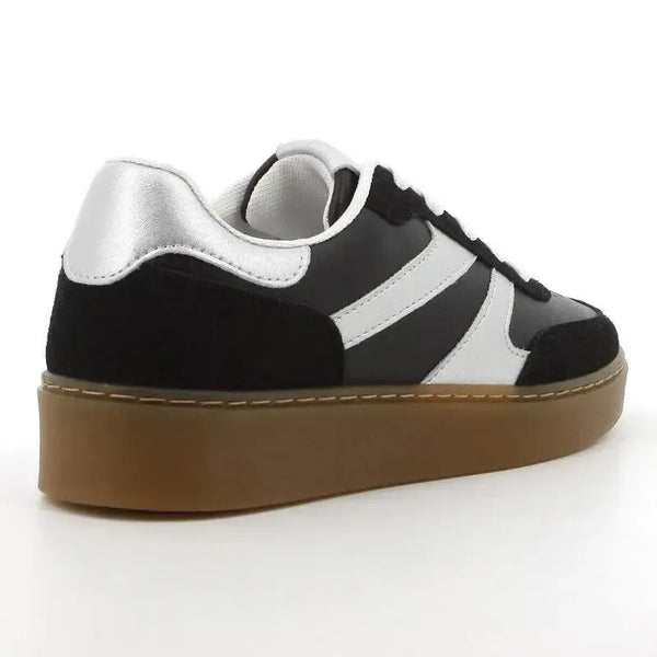 Pierre Cardin Rumba 2 Ladies Lace Up Sneaker - Black / Silver