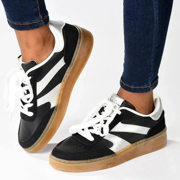 Pierre Cardin Rumba 2 Ladies Lace Up Sneaker - Black / Silver