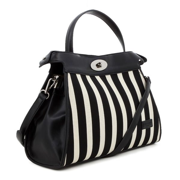Pierre Cardin Safiya Satchel - Black/White