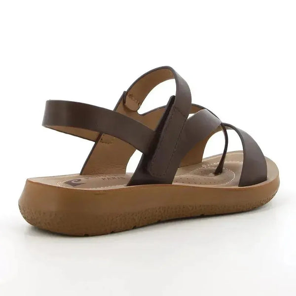 Pierre Cardin Satin Flat Sandal - Brown