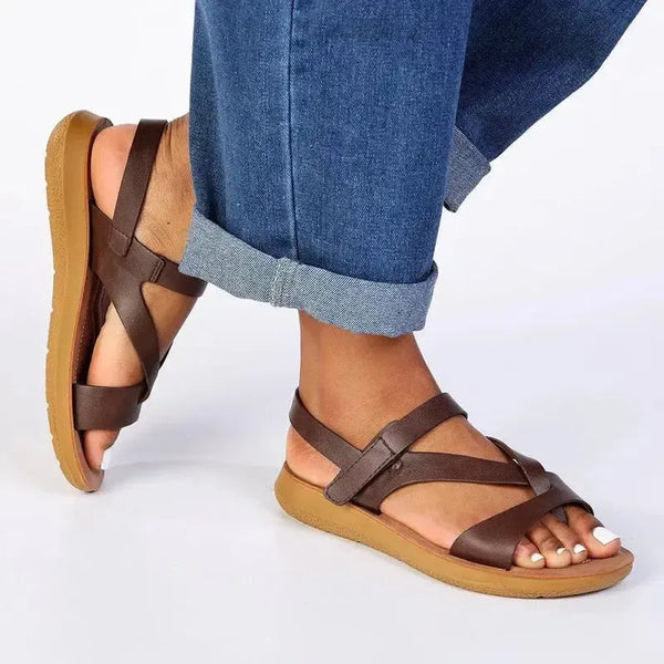 Pierre Cardin Satin Flat Sandal - Brown