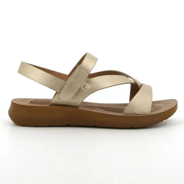 Pierre Cardin Satin Flat Sandal - Gold