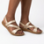 Pierre Cardin Satin Flat Sandal - Gold