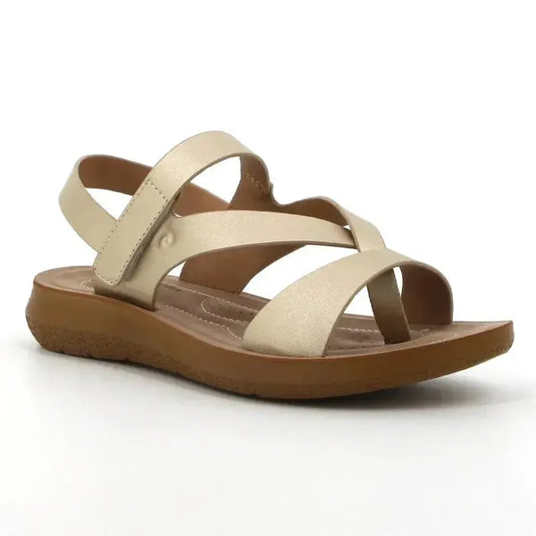 Pierre Cardin Satin Flat Sandal - Gold