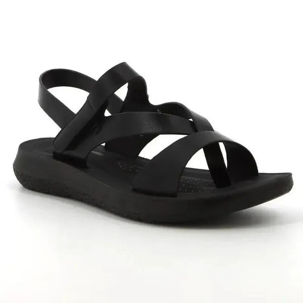 Pierre Cardin Satin Flat Sandals - Black
