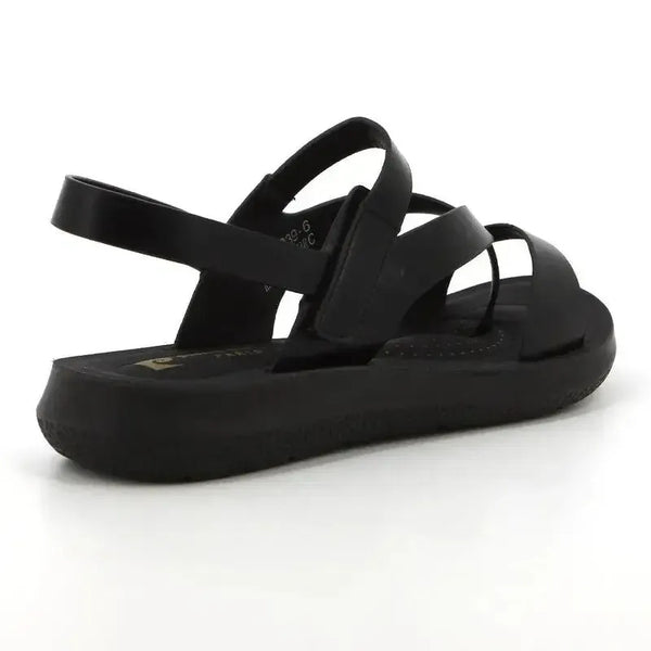 Pierre Cardin Satin Flat Sandals - Black