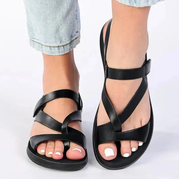 Pierre Cardin Satin Flat Sandals - Black