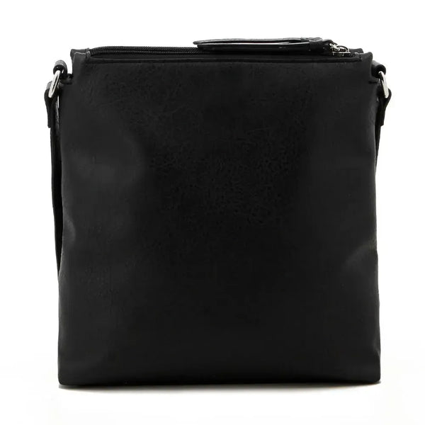 Pierre Cardin Serena Double Compartment Crossbody Bag - Black