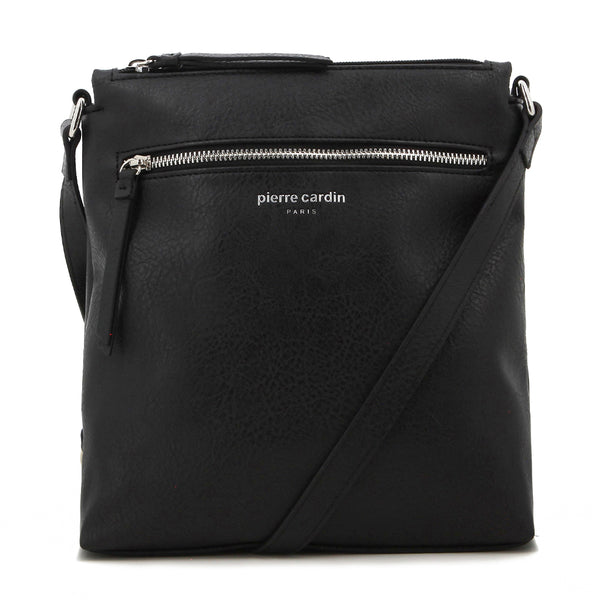 Pierre Cardin Serena Double Compartment Crossbody Bag - Black