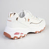 Pierre Cardin Sirene 3 Lace Up Sneaker- White/Rose Gold