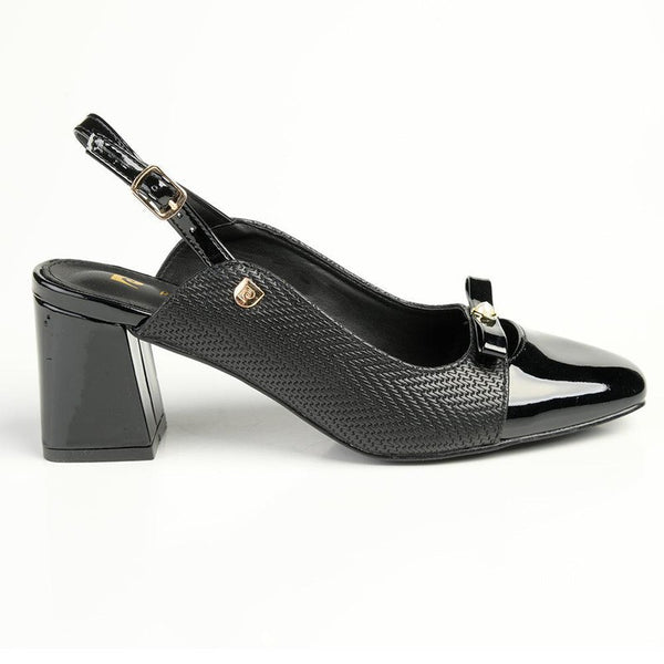 Pierre Cardin Square Toe Slingback - Black-Pierre Cardin-Buy shoes online