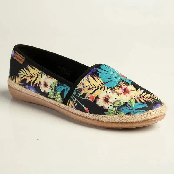 Pierre Cardin St Tropez 8 Espadrille Slip On - Black Floral