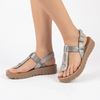 Pierre Cardin Tayla Silver Thong Sandals - Silver