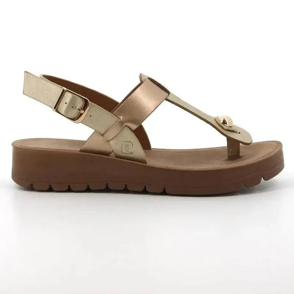 Pierre Cardin Tayla Thong Sandals - Light Gold