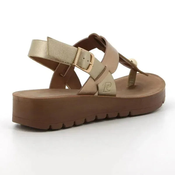 Pierre Cardin Tayla Thong Sandals - Light Gold
