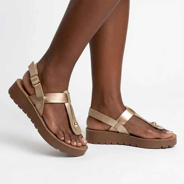 Pierre Cardin Tayla Thong Sandals - Light Gold