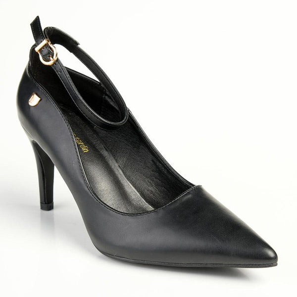 Pierre Cardin Vivian Ankle Strap Court Heels - Black