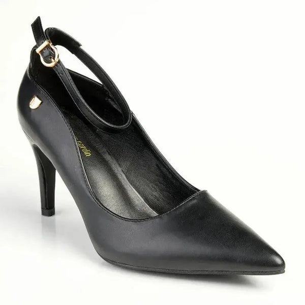 Pierre Cardin Vivian Ankle Strap Court Heels - Black