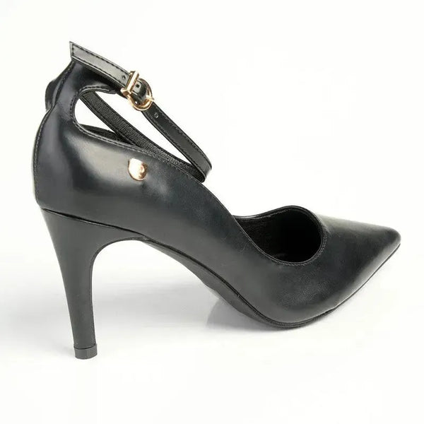 Pierre Cardin Vivian Ankle Strap Court Heels - Black