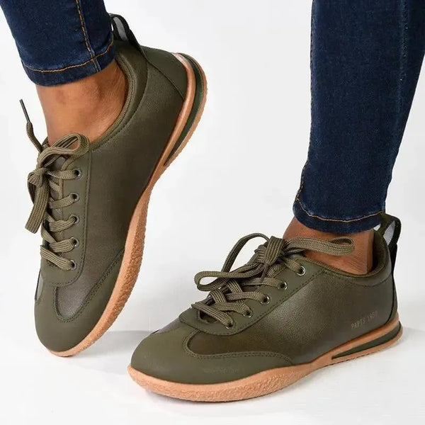 Pierre Cardin Wembi 2 Ladies Lace Up Sneaker - Olive