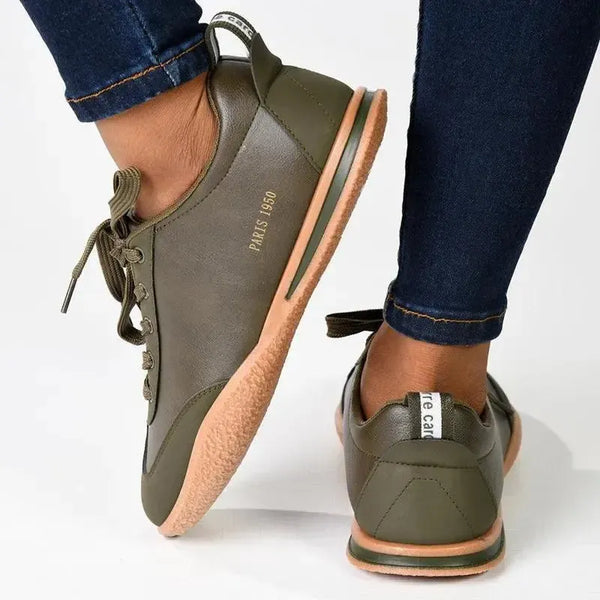 Pierre Cardin Wembi 2 Ladies Lace Up Sneaker - Olive