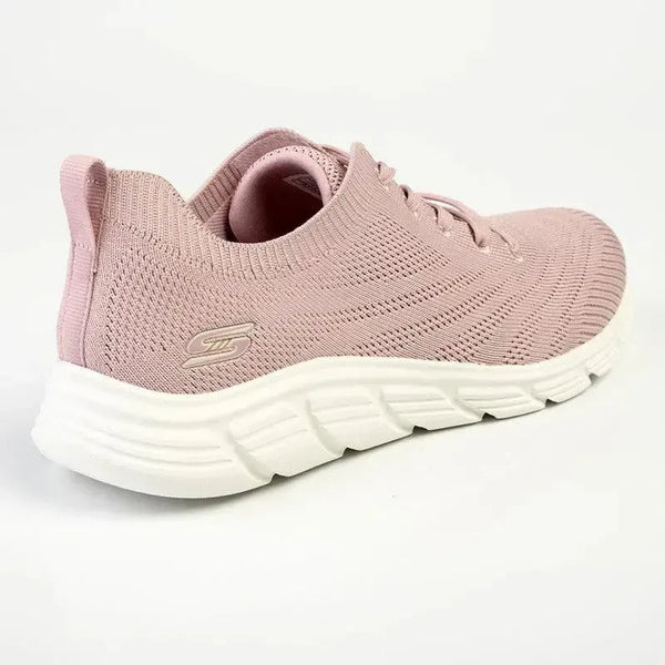 Skechers Bobs B Flex Lace Up Sneaker - Blush Satin