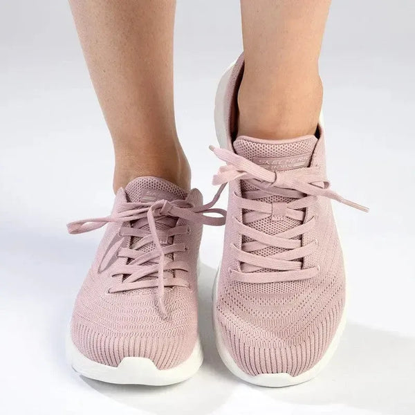 Skechers Bobs B Flex Lace Up Sneaker - Blush Satin