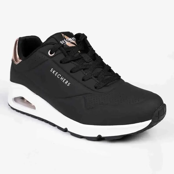 Skechers Uno Lace Up Sneaker - Black