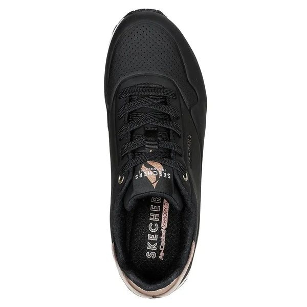 Skechers Uno Lace Up Sneaker - Black
