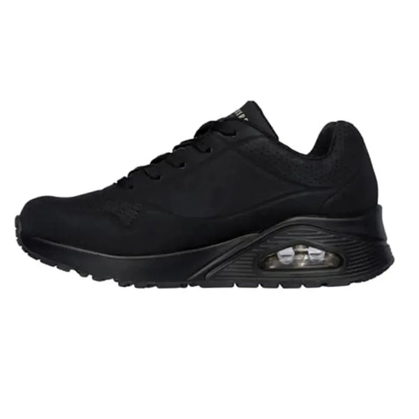 Skechers Uno Lace Up Sneaker - Black Black