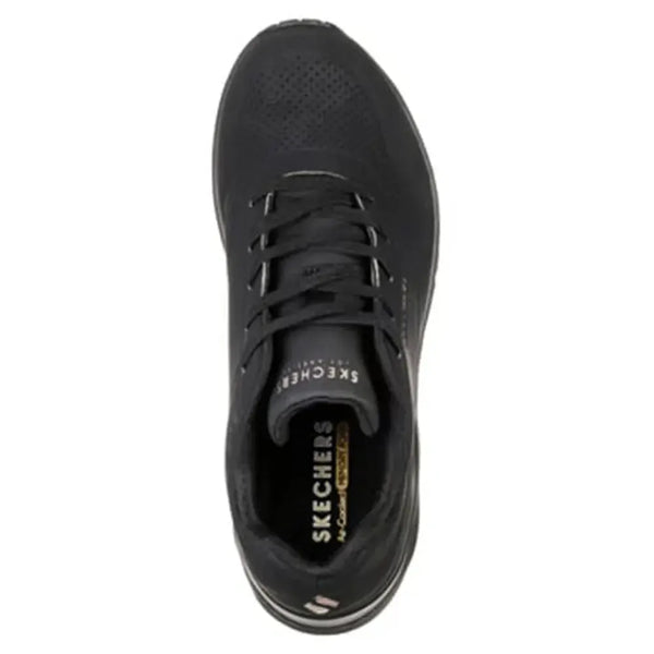 Skechers Uno Lace Up Sneaker - Black Black