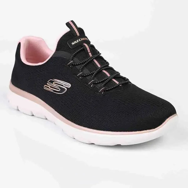 Skechers Women Summits Slip-On Sneaker - Black/ Rose