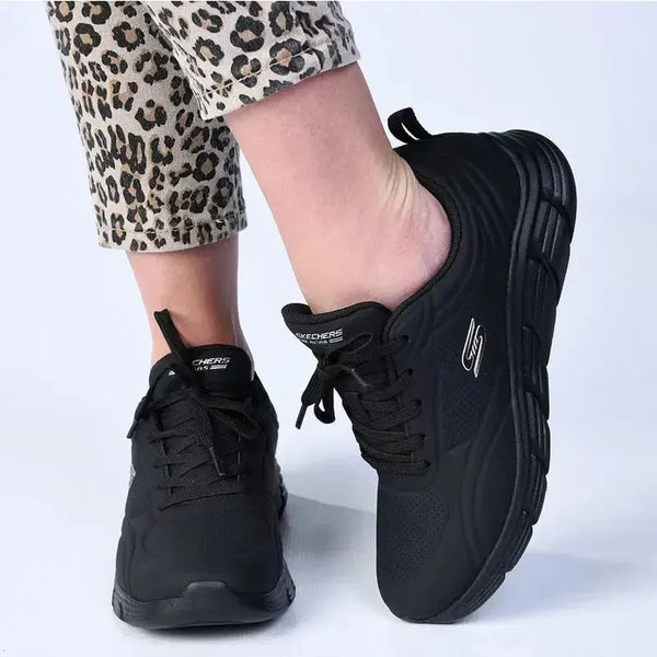 Skechers Womens Bobs Flex LO Sport Sneaker - Black