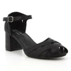 Soft Leni Cross Over Block Heel - Black