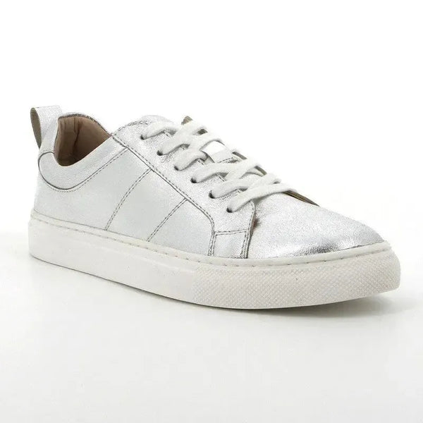 Soft Style By Hush Puppies Mistry Leather Sneaker - Silver