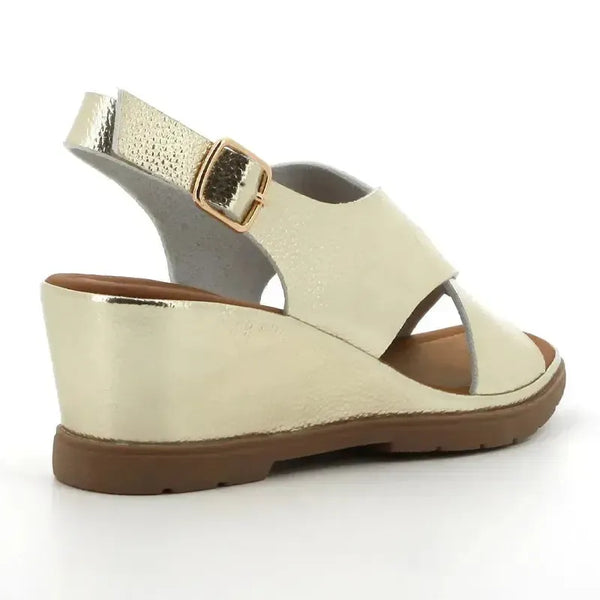 Soft Style By Hush Puppies Ranee Wedge Sandal - Light Gold