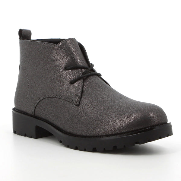 Soft Style By Hush Puppies Sam Metallic Ankle Bootie - Pewter-Soft Style by Hush Puppies-Buy shoes online