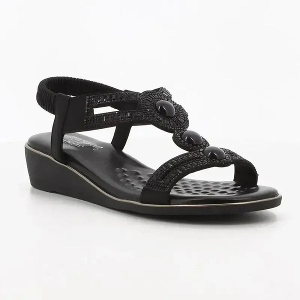 Soft Style by Hush Puppies Nakia Wedge Sandal - Black