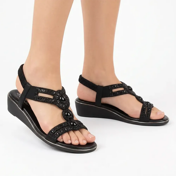 Soft Style by Hush Puppies Nakia Wedge Sandal - Black