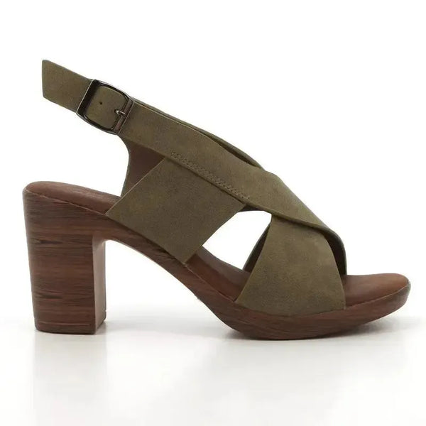 Soft Style by Hush Puppies Tharin Block Sandal Heel - Olive
