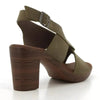 Soft Style by Hush Puppies Tharin Block Sandal Heel - Olive