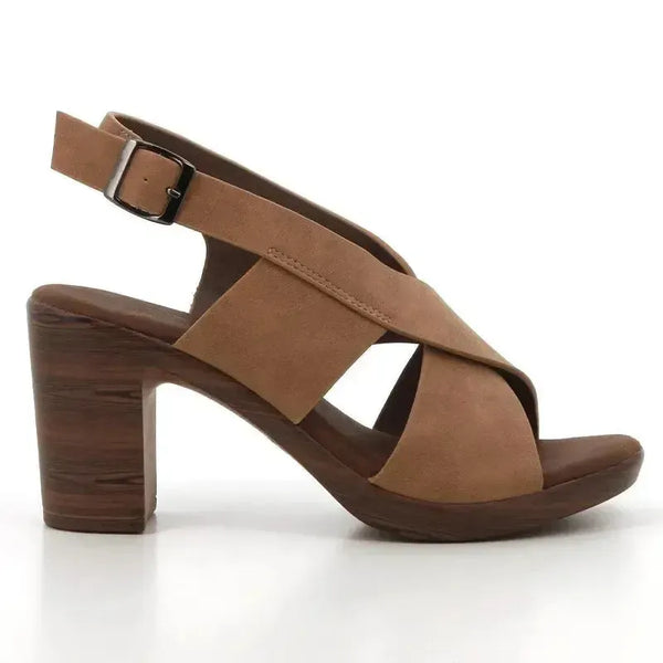 Soft Style by Hush Puppies Tharin Block Sandal Heel - Taupe