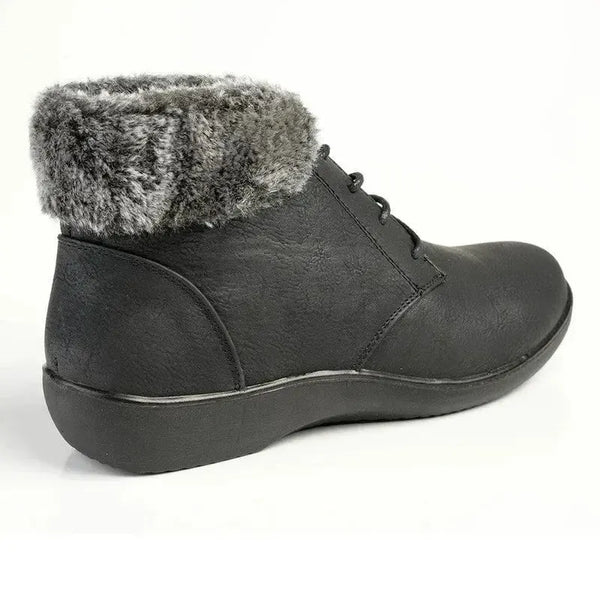 Soft Style by Hush Puppies Yuina Fur Collar Ankle Boot - Black