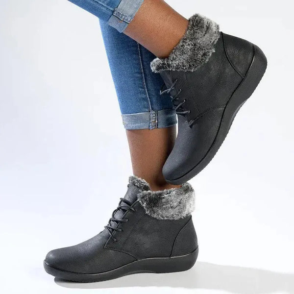 Soft Style by Hush Puppies Yuina Fur Collar Ankle Boot - Black