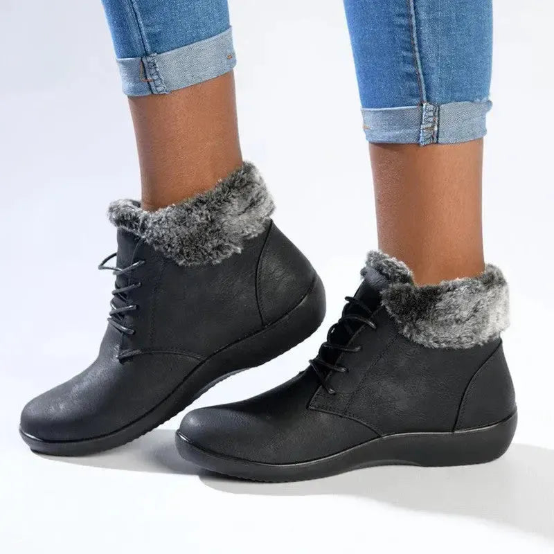 Soft Style by Hush Puppies Yuina Fur Collar Ankle Boot Black