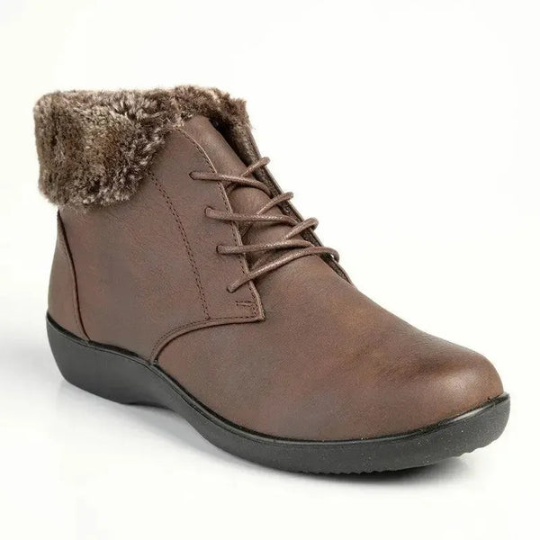 Soft Style by Hush Puppies Yuina Fur Collar Ankle Boot - Brown