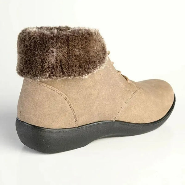 Soft Style by Hush Puppies Yuina Fur Collar Ankle Boot - Taupe